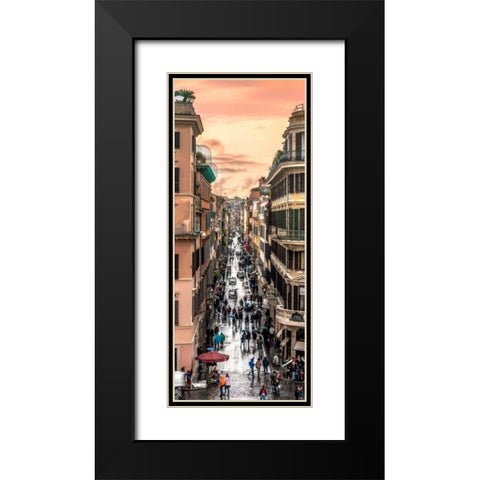 City street, Rome, Italy Black Modern Wood Framed Art Print with Double Matting by Frank, Assaf