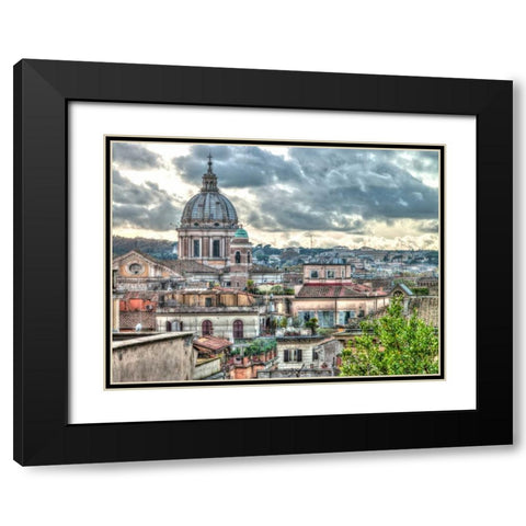 Vatican city with St. Peters Basilica, Rome, Italy Black Modern Wood Framed Art Print with Double Matting by Frank, Assaf