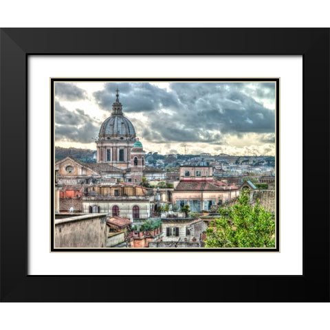 Vatican city with St. Peters Basilica, Rome, Italy Black Modern Wood Framed Art Print with Double Matting by Frank, Assaf