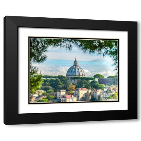 Vatican city with St. Peters Basilica, Rome, Italy Black Modern Wood Framed Art Print with Double Matting by Frank, Assaf