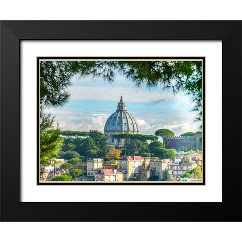 Vatican city with St. Peters Basilica, Rome, Italy Black Modern Wood Framed Art Print with Double Matting by Frank, Assaf