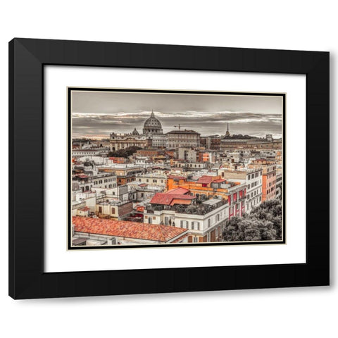 Vatican city with St. Peters Basilica, Rome, Italy Black Modern Wood Framed Art Print with Double Matting by Frank, Assaf