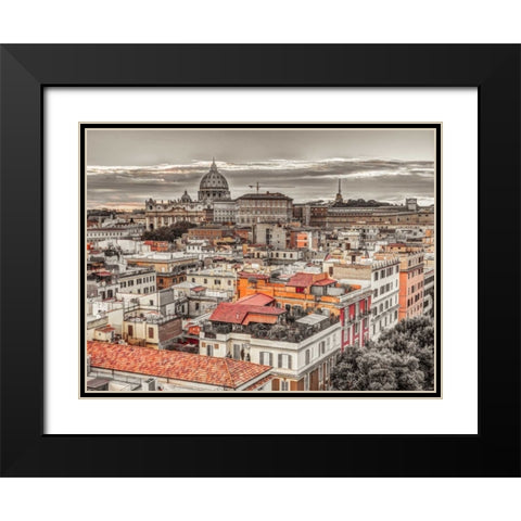 Vatican city with St. Peters Basilica, Rome, Italy Black Modern Wood Framed Art Print with Double Matting by Frank, Assaf