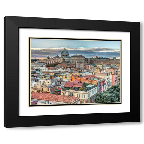 Vatican city and St. Peters Basilica, Rome, Italy Black Modern Wood Framed Art Print with Double Matting by Frank, Assaf