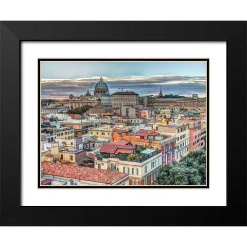 Vatican city and St. Peters Basilica, Rome, Italy Black Modern Wood Framed Art Print with Double Matting by Frank, Assaf