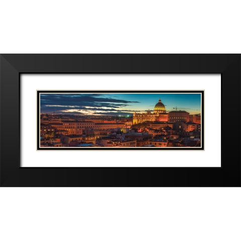 Vatican city with St. Peters Basilica, Rome, Italy Black Modern Wood Framed Art Print with Double Matting by Frank, Assaf