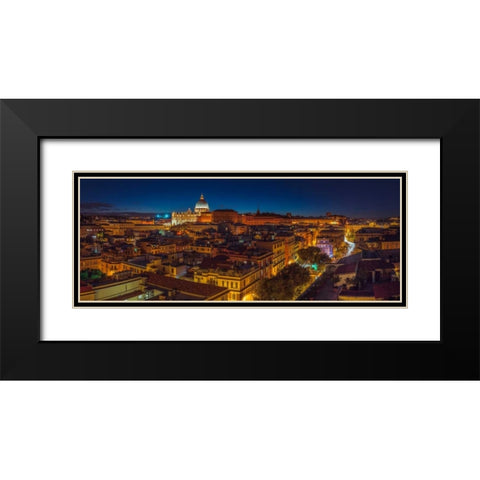 Vatican city with St. Peters Basilica, Rome, Italy Black Modern Wood Framed Art Print with Double Matting by Frank, Assaf