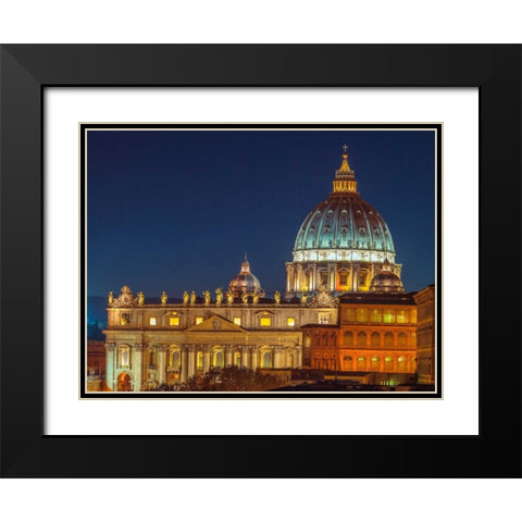 Vatican city with St. Peters Basilica, Rome, Italy Black Modern Wood Framed Art Print with Double Matting by Frank, Assaf