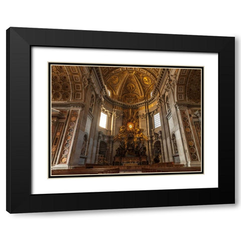 Inside of St. Peters Basilica, Rome, Italy Black Modern Wood Framed Art Print with Double Matting by Frank, Assaf