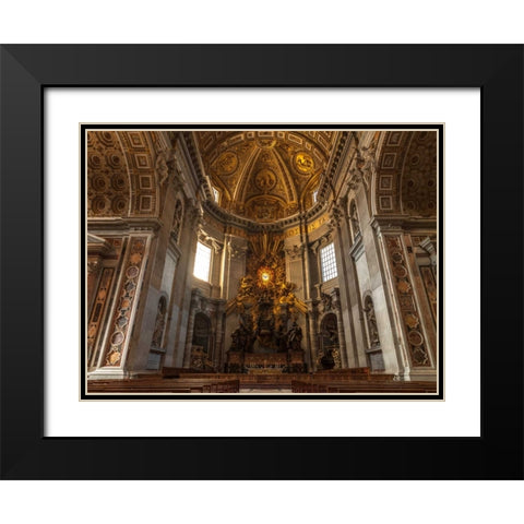 Inside of St. Peters Basilica, Rome, Italy Black Modern Wood Framed Art Print with Double Matting by Frank, Assaf