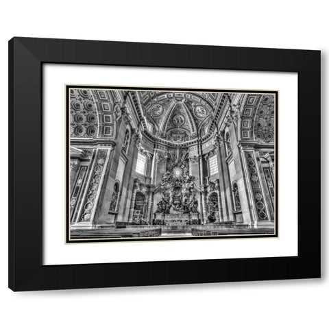 Inside of St. Peters Basilica, Rome, Italy Black Modern Wood Framed Art Print with Double Matting by Frank, Assaf