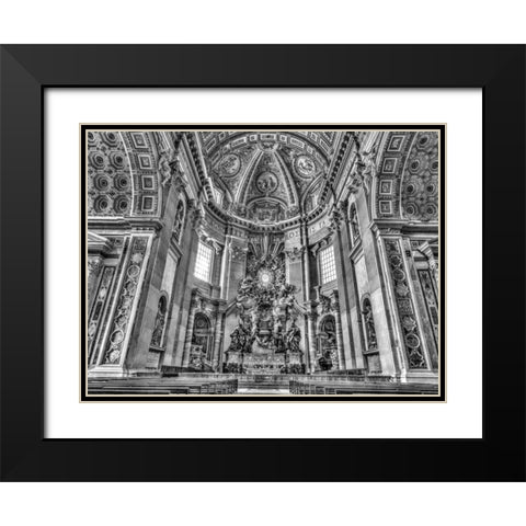 Inside of St. Peters Basilica, Rome, Italy Black Modern Wood Framed Art Print with Double Matting by Frank, Assaf