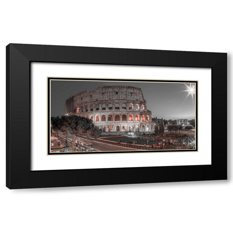 Famous Colosseum in Rome, Italy Black Modern Wood Framed Art Print with Double Matting by Frank, Assaf