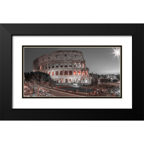 Famous Colosseum in Rome, Italy Black Modern Wood Framed Art Print with Double Matting by Frank, Assaf