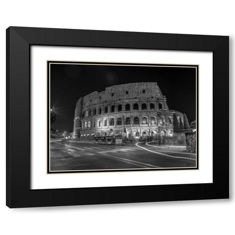 Famous Colosseum in Rome, Italy Black Modern Wood Framed Art Print with Double Matting by Frank, Assaf