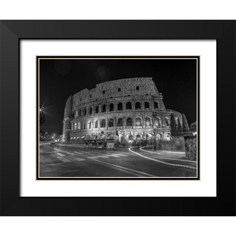 Famous Colosseum in Rome, Italy Black Modern Wood Framed Art Print with Double Matting by Frank, Assaf
