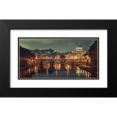 View of Basilica di San Pietro in Vatican, Rome, Italy Black Modern Wood Framed Art Print with Double Matting by Frank, Assaf
