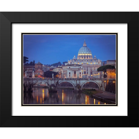 View of Basilica di San Pietro in Vatican, Rome, Italy Black Modern Wood Framed Art Print with Double Matting by Frank, Assaf