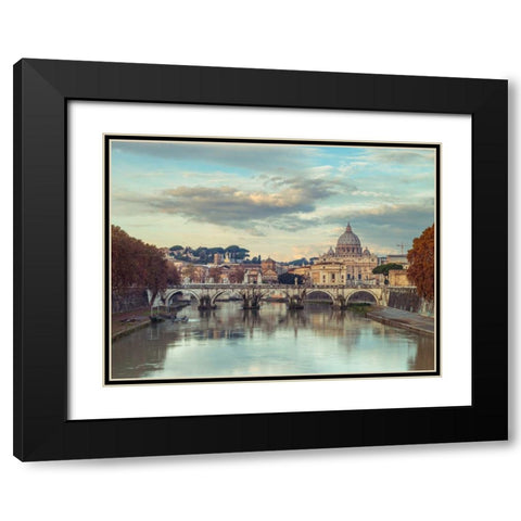View of Basilica di San Pietro in Vatican, Rome, Italy Black Modern Wood Framed Art Print with Double Matting by Frank, Assaf