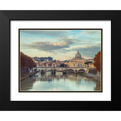 View of Basilica di San Pietro in Vatican, Rome, Italy Black Modern Wood Framed Art Print with Double Matting by Frank, Assaf