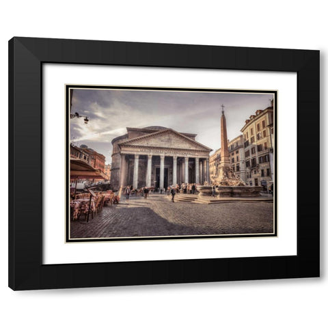 Pantheon in Rome, Italy Black Modern Wood Framed Art Print with Double Matting by Frank, Assaf