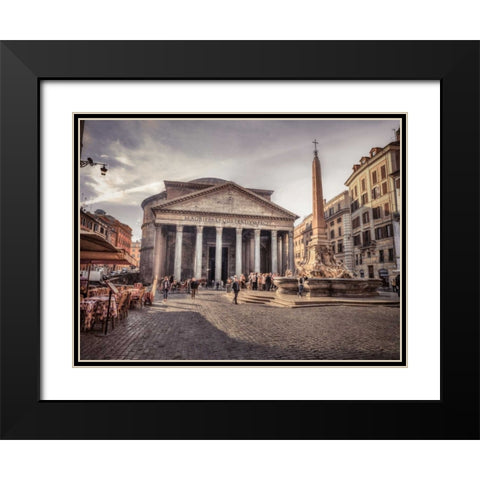 Pantheon in Rome, Italy Black Modern Wood Framed Art Print with Double Matting by Frank, Assaf