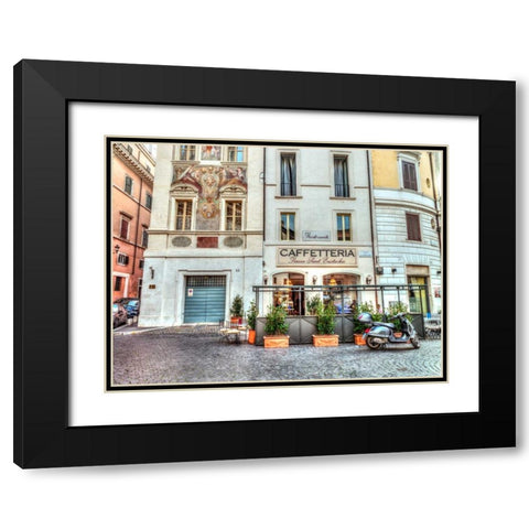 Cafeteria in Rome, Italy Black Modern Wood Framed Art Print with Double Matting by Frank, Assaf