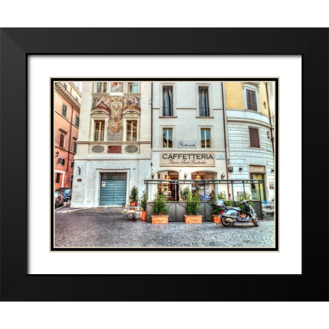 Cafeteria in Rome, Italy Black Modern Wood Framed Art Print with Double Matting by Frank, Assaf