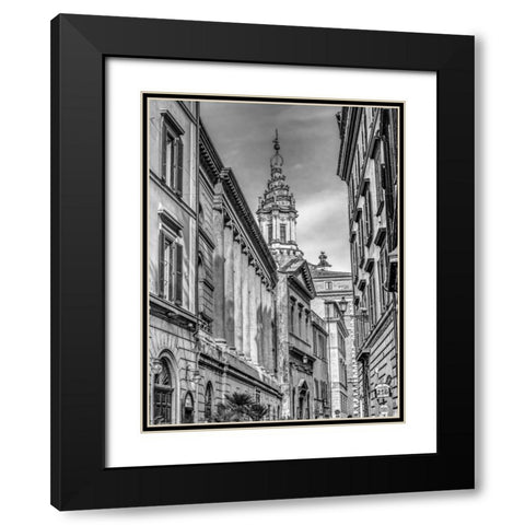 Old town in Rome Black Modern Wood Framed Art Print with Double Matting by Frank, Assaf