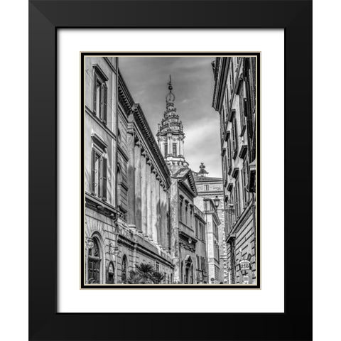 Old town in Rome Black Modern Wood Framed Art Print with Double Matting by Frank, Assaf