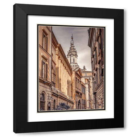 Old town in Rome-Italy Black Modern Wood Framed Art Print with Double Matting by Frank, Assaf