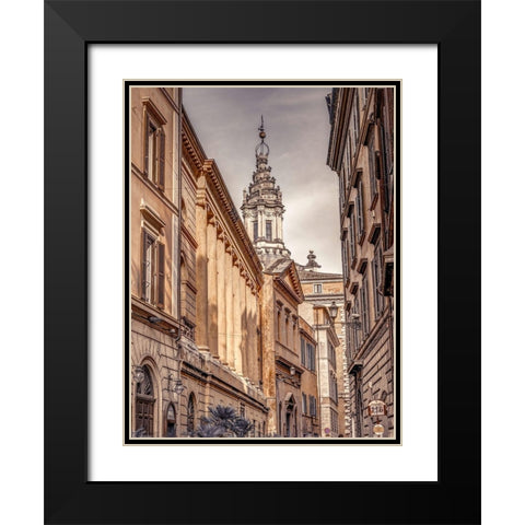 Old town in Rome-Italy Black Modern Wood Framed Art Print with Double Matting by Frank, Assaf