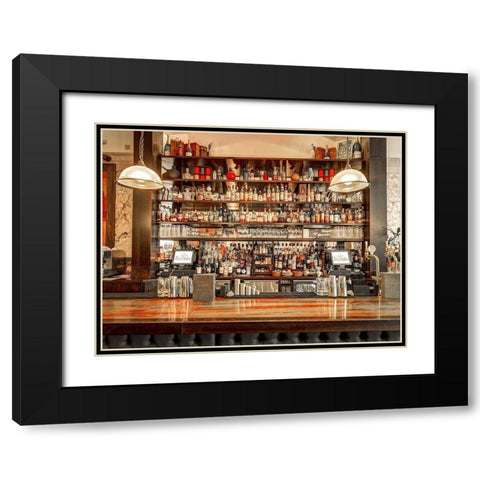 Bar in Birmingham-UK Black Modern Wood Framed Art Print with Double Matting by Frank, Assaf