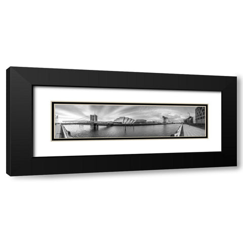 View along the river Clyde, Glasgow, FTBR-1814 Black Modern Wood Framed Art Print with Double Matting by Frank, Assaf