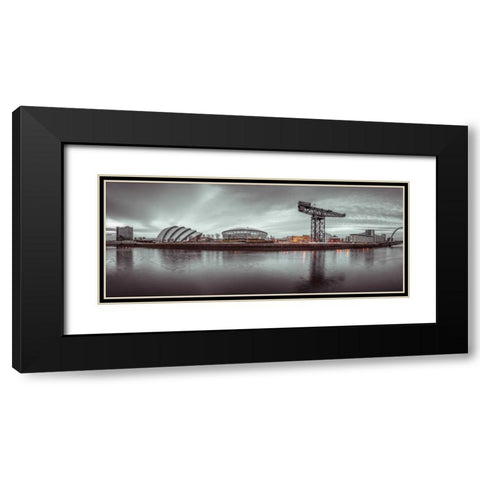 View along the river Clyde, Glasgow Black Modern Wood Framed Art Print with Double Matting by Frank, Assaf
