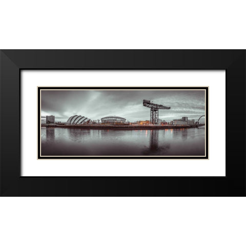 View along the river Clyde, Glasgow Black Modern Wood Framed Art Print with Double Matting by Frank, Assaf