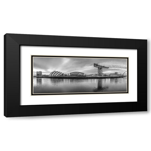 View along the river Clyde, Glasgow, FTBR-1805 Black Modern Wood Framed Art Print with Double Matting by Frank, Assaf