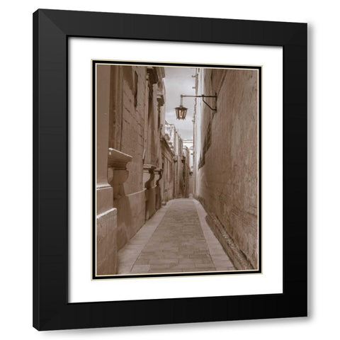 Narrow street in town of Mdina, Malta Black Modern Wood Framed Art Print with Double Matting by Frank, Assaf