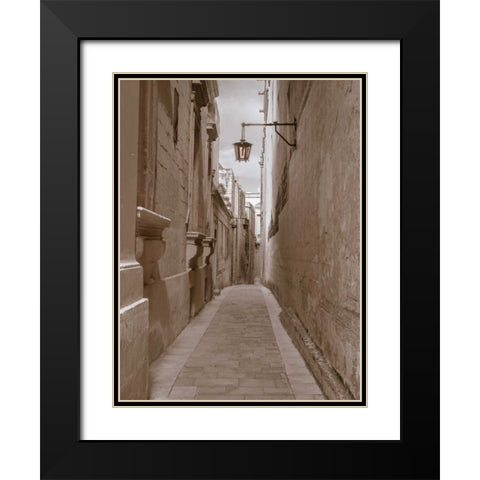 Narrow street in town of Mdina, Malta Black Modern Wood Framed Art Print with Double Matting by Frank, Assaf