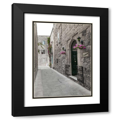 Traditional houses on narrow lanes of Mdina, Malta Black Modern Wood Framed Art Print with Double Matting by Frank, Assaf