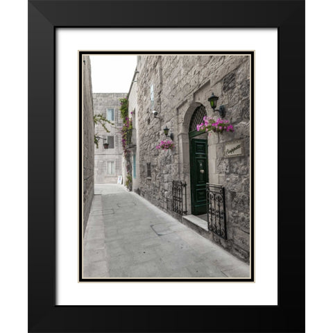 Traditional houses on narrow lanes of Mdina, Malta Black Modern Wood Framed Art Print with Double Matting by Frank, Assaf