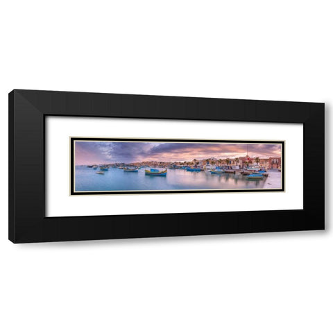 Marsaxlokk harbour, Malta Black Modern Wood Framed Art Print with Double Matting by Frank, Assaf