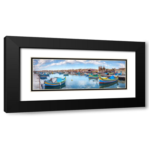 Marsaxlokk harbour, Malta Black Modern Wood Framed Art Print with Double Matting by Frank, Assaf