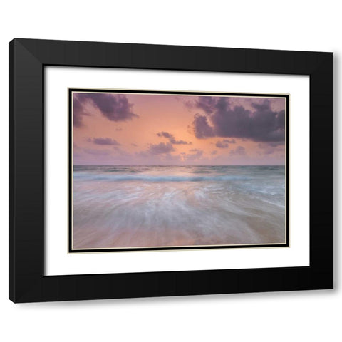 Tranquil beach with cloudscapes Black Modern Wood Framed Art Print with Double Matting by Frank, Assaf