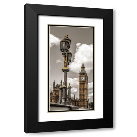 Street lamp with Big Ben in background-London-UK Black Modern Wood Framed Art Print with Double Matting by Frank, Assaf