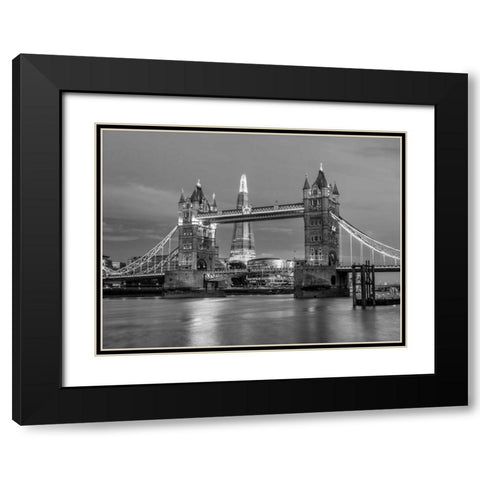 Tower bridge over river Thames in London, UK Black Modern Wood Framed Art Print with Double Matting by Frank, Assaf