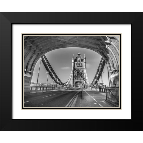 Tower bridge in London, UK Black Modern Wood Framed Art Print with Double Matting by Frank, Assaf