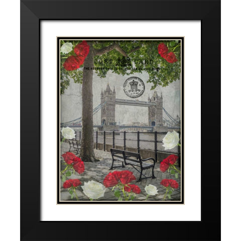 Thames promenade with Tower bridge in background, London, UK Black Modern Wood Framed Art Print with Double Matting by Frank, Assaf