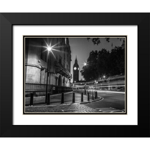 View of Big Ben from street, London, UK Black Modern Wood Framed Art Print with Double Matting by Frank, Assaf