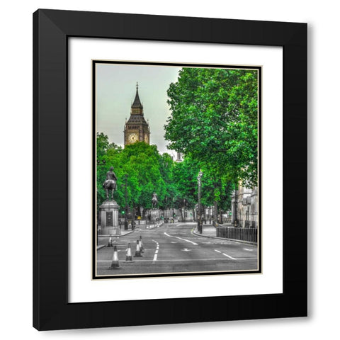 Big Ben from city street, London Black Modern Wood Framed Art Print with Double Matting by Frank, Assaf